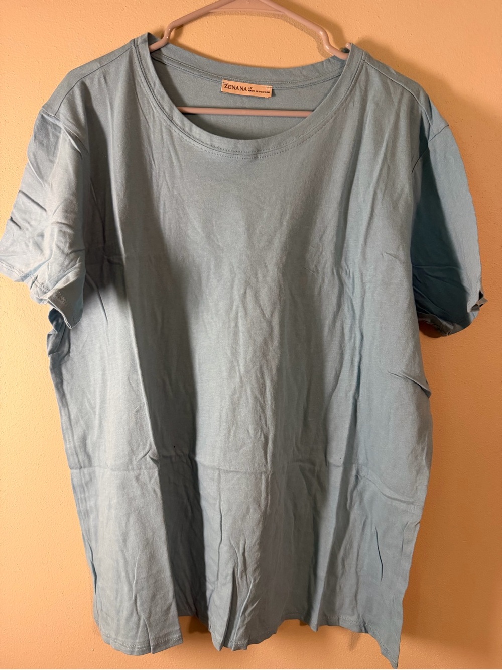 Zenana Outfitters Women's Light Blue Short Sleeve Crew Tee